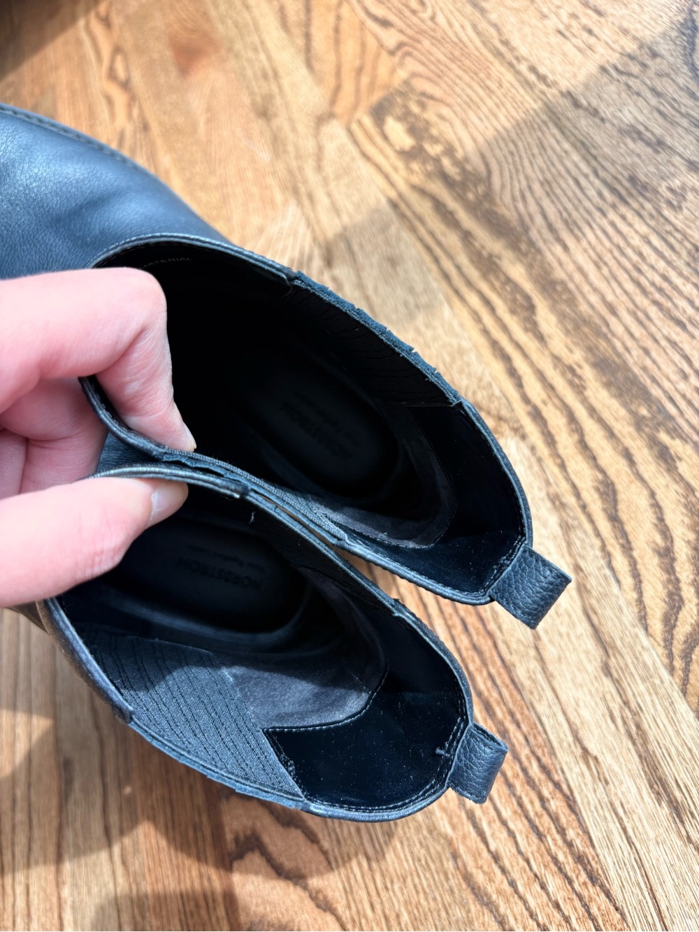 Nordstrom Women's Black Leather Chelsea Combat Boots - Picture 5 of 5